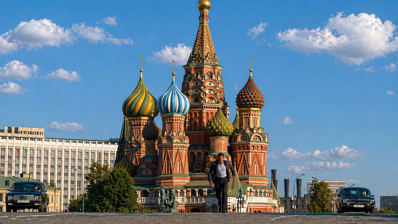 Pursued across Red Square