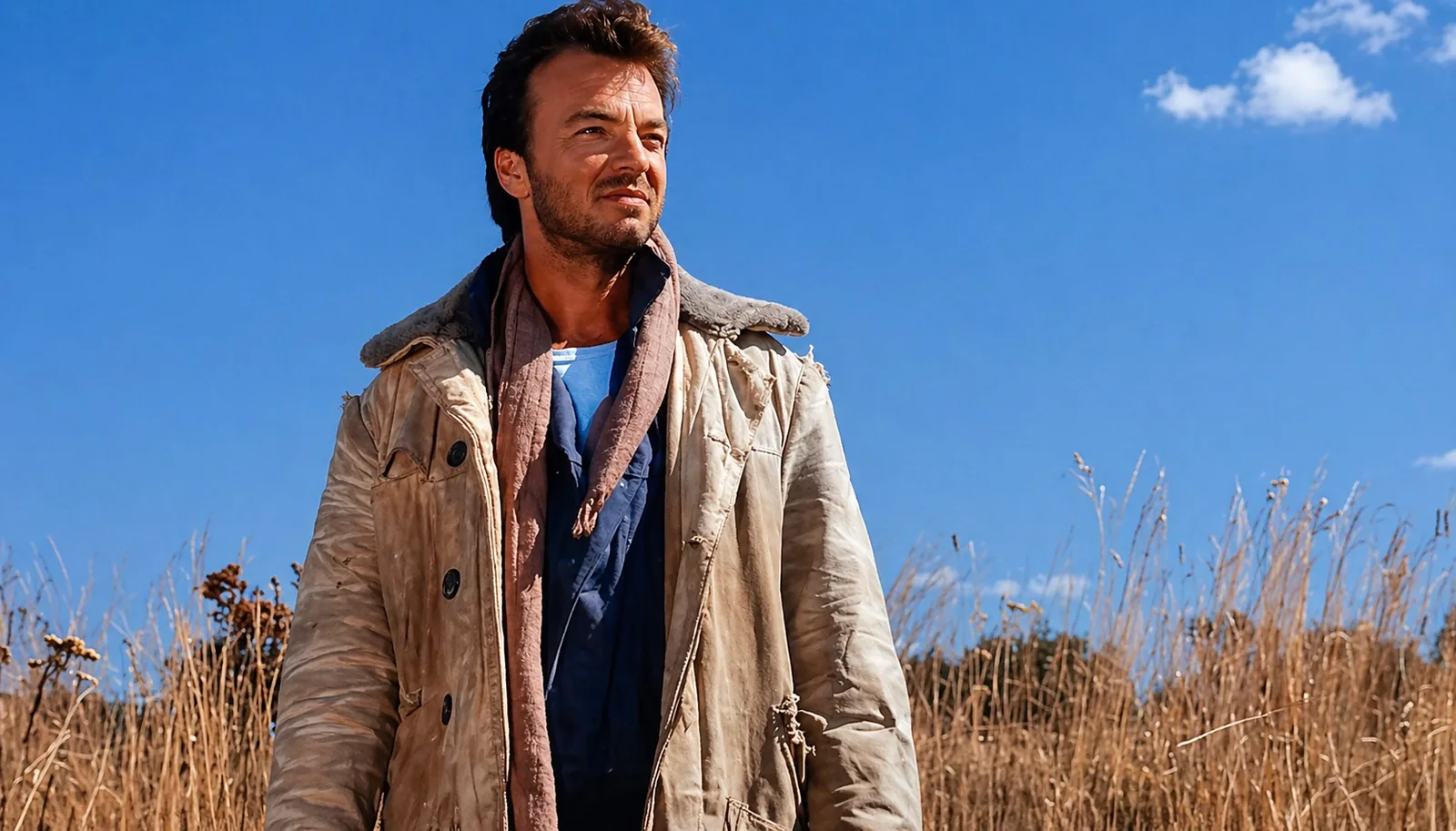 Jeffrey West in a field outside the camp