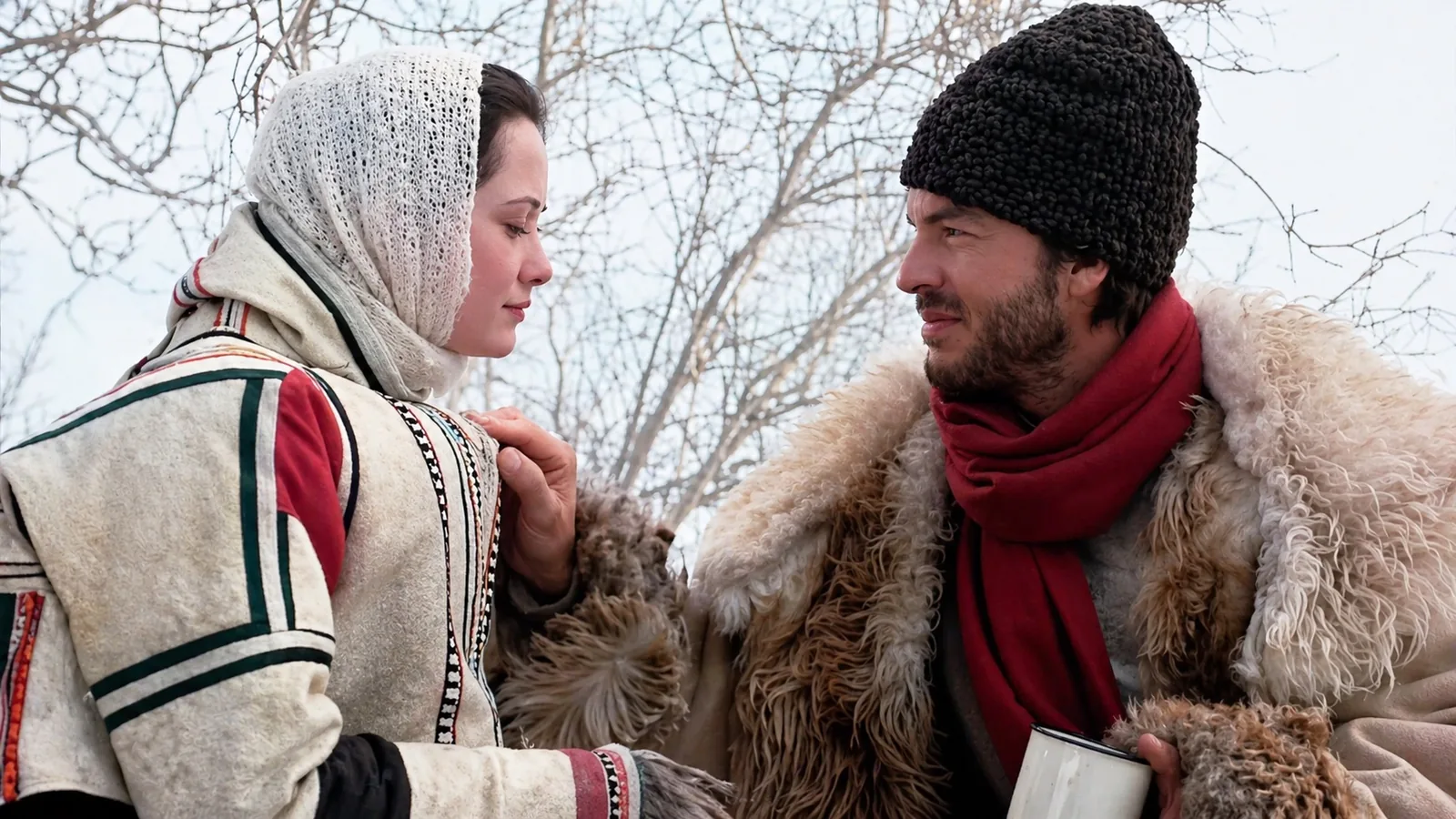 Lena and Jeffrey West in a goodbye scene