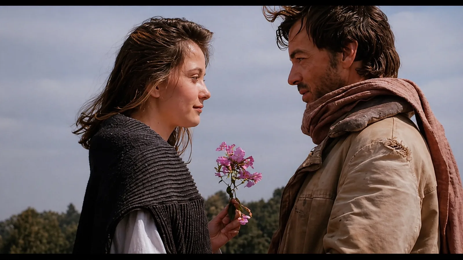 Jeffrey West and Lena outside the camp